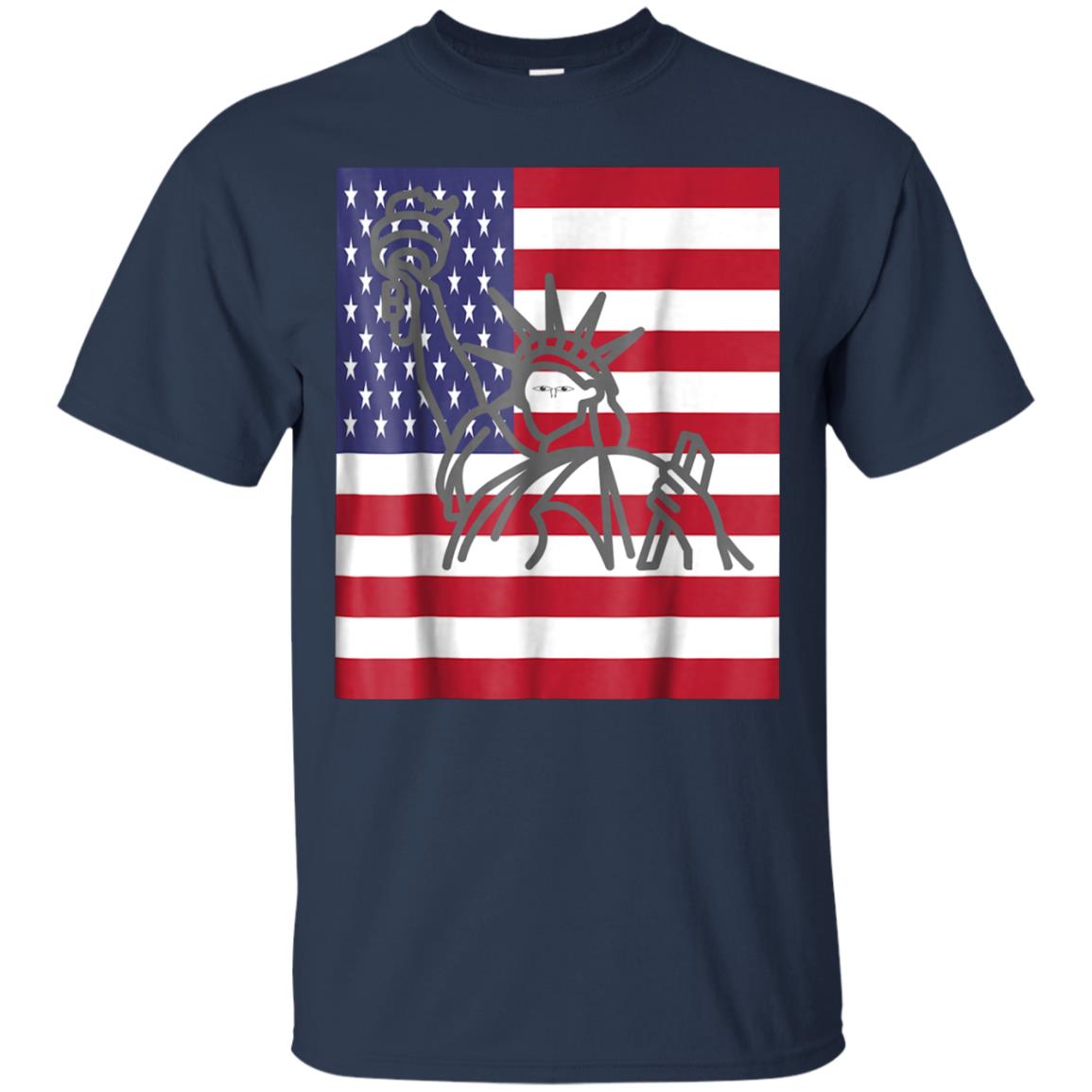 American Flag With Statue of Liberty