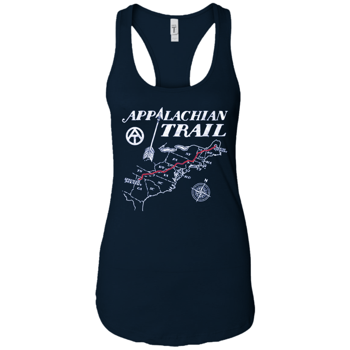 Appalachian Trail Map Retro Hiking Long Sleeve Tee Shirt