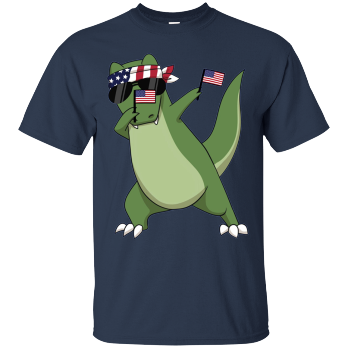 American Pride T-Rex Dinosaur USA Dabbing Funny T Shirt