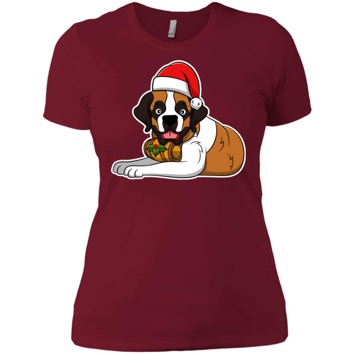 Christmas St. Bernard Dog T-Shirt, Puppy Xmas Gift