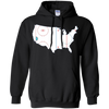 Image of American Map Shirt Ice Hockey Rink Novelty Long Sleeve Tee