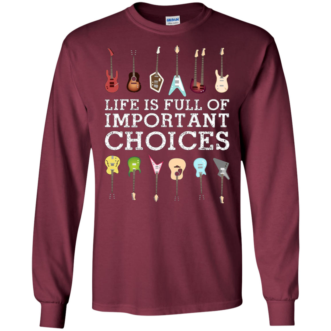 "Important Choices" Electric Guitar Nerd Musician T-shirt