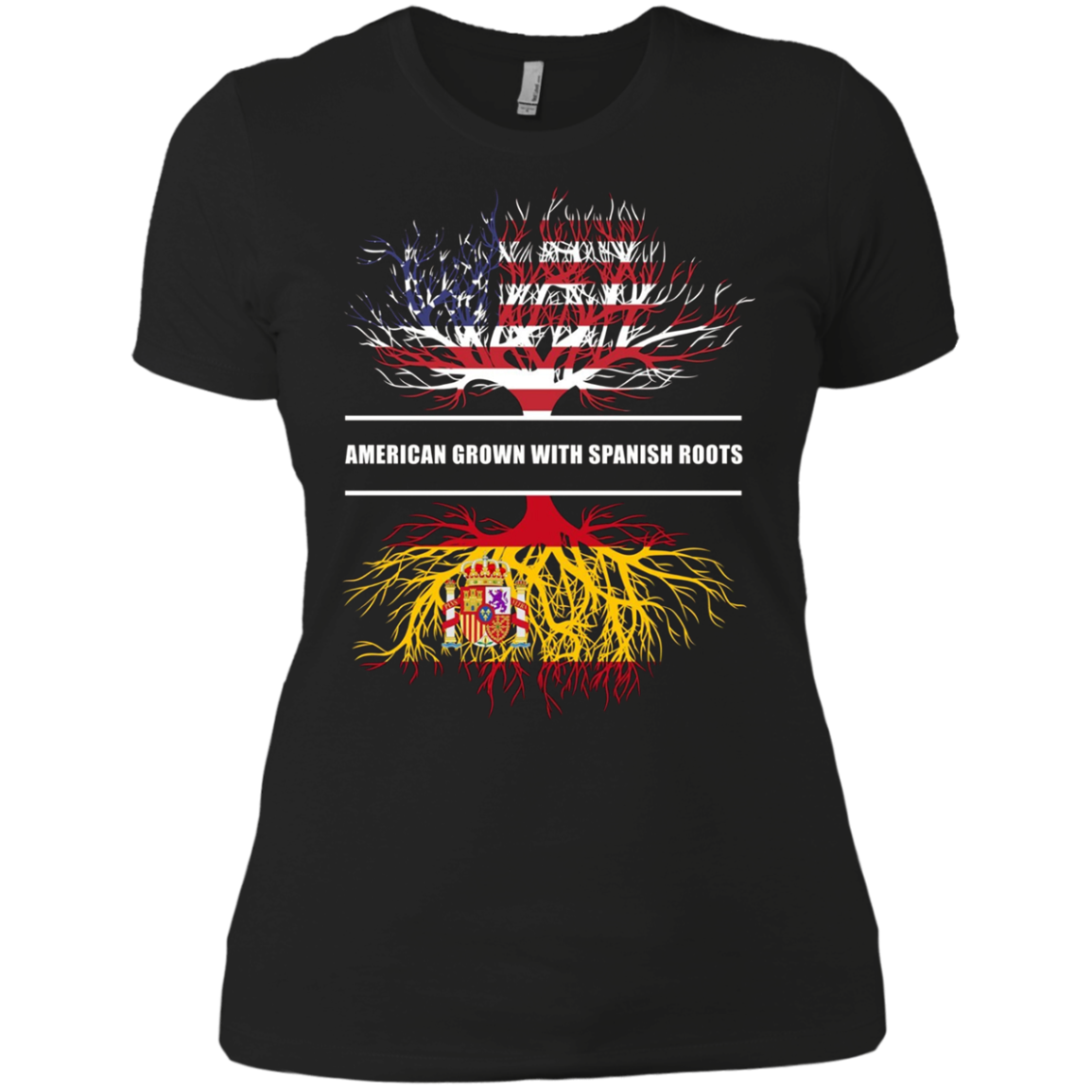 American Grown With Spanish Roots T-Shirt Spain Tee