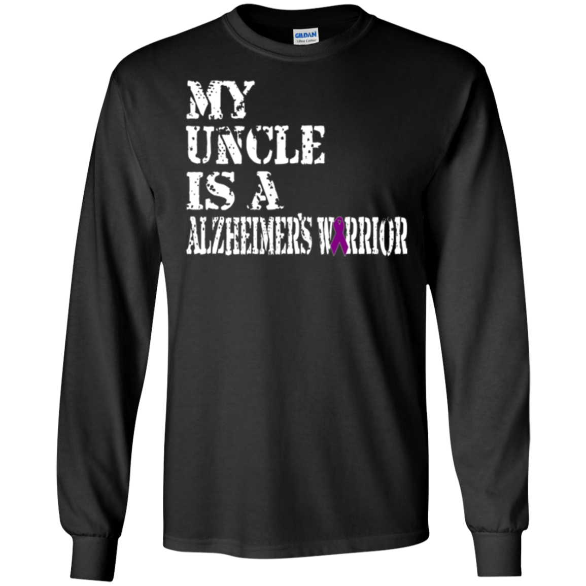 Alzheimer's Awareness Shirt For Uncle Purple Ribbon Tee