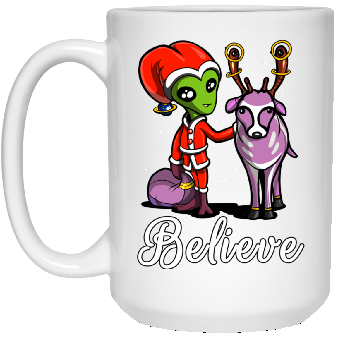 Alien Santa Christmas Funny Ufo Reindeer T-Shirt