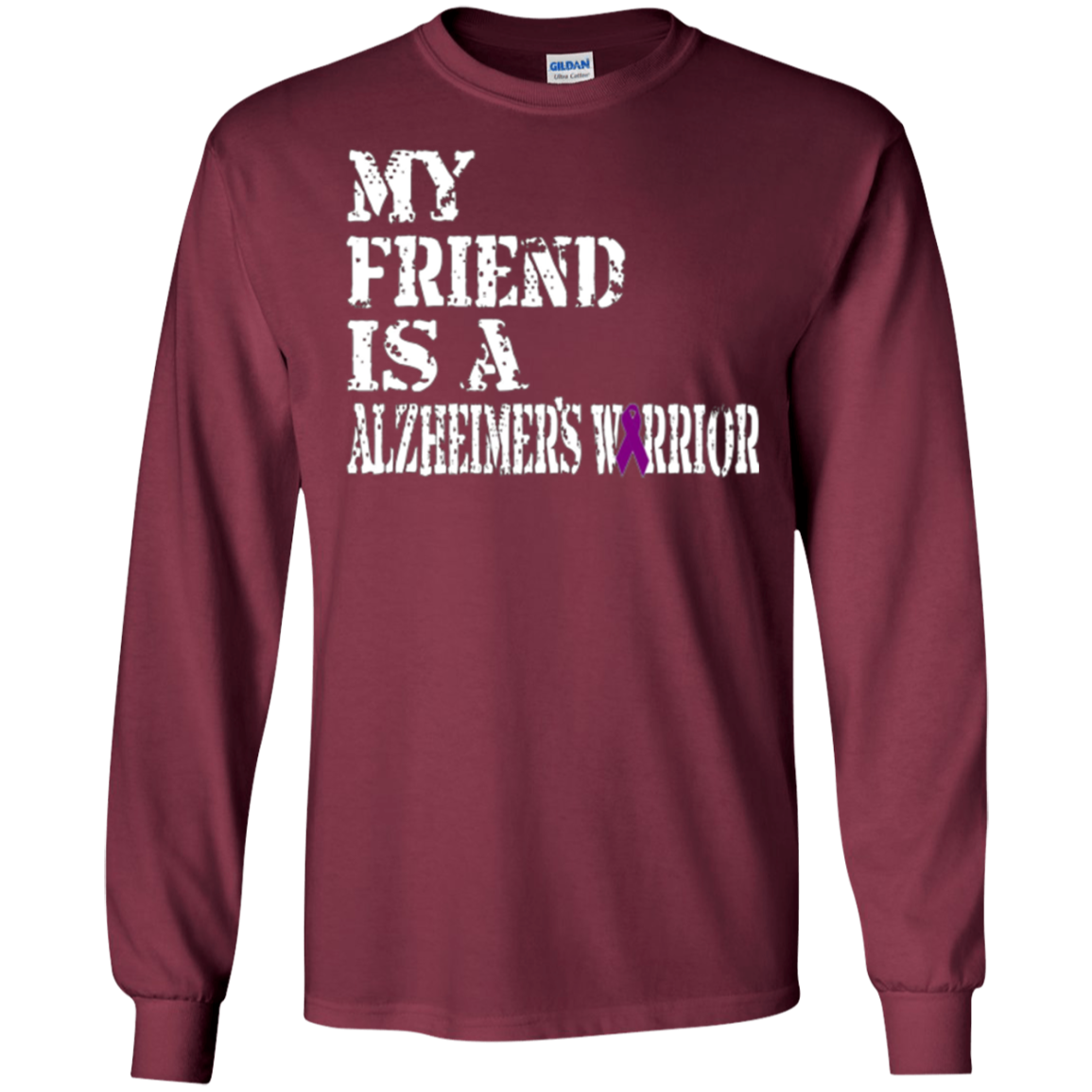 Alzheimer's Awareness T-Shirt For Friends Purple Ribbon Tee