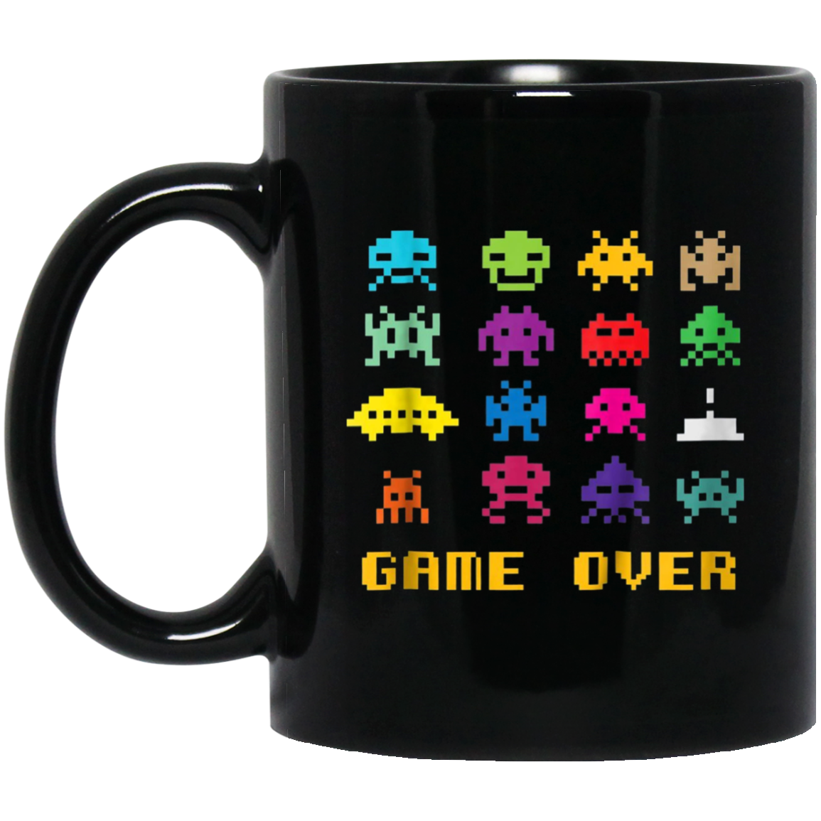 "Game Over" retro alien invaders tshirt 80s 8-bit video game