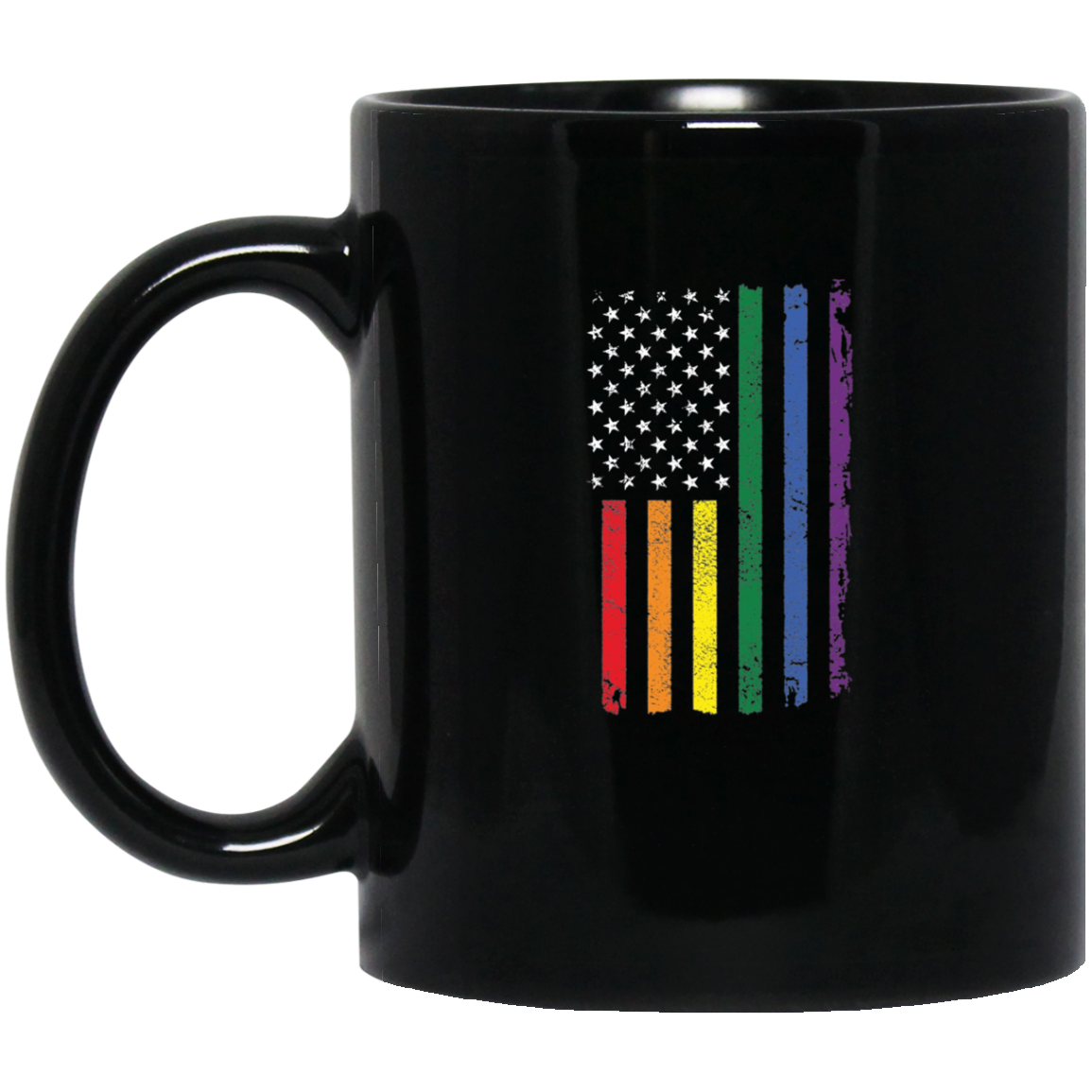 American Flag Rainbow LGBT Supporter Long Sleeve Tshirt