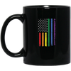 Image of American Flag Rainbow LGBT Supporter Long Sleeve Tshirt