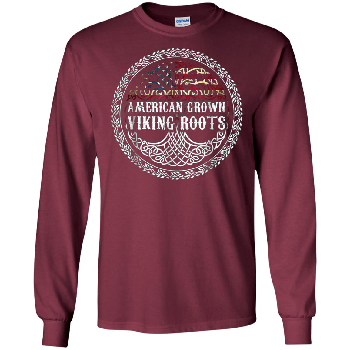 American Grown - Viking Roots T-shirt American Flag Tree Tee