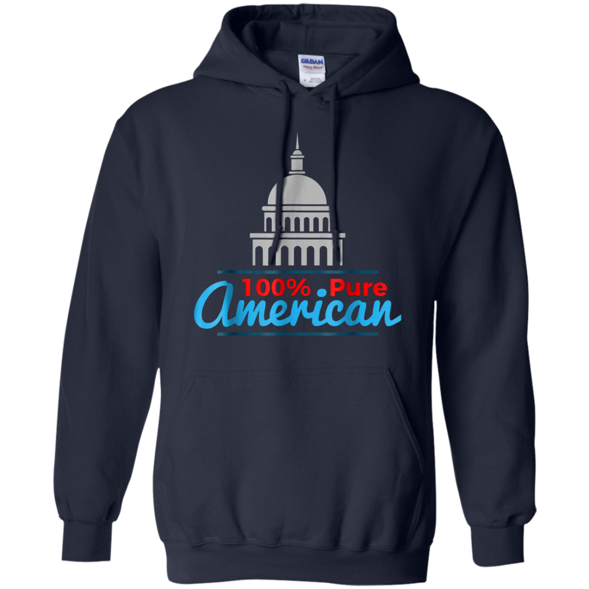 100% Pure American Proud Artwork T Shirt USA Citizen Gift