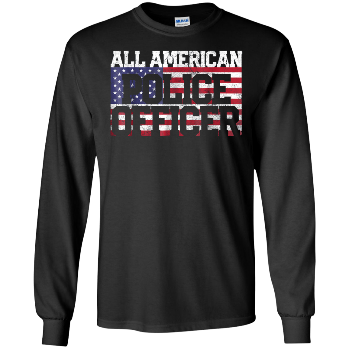 4th of July TShirt All American Police Officer Father's Day