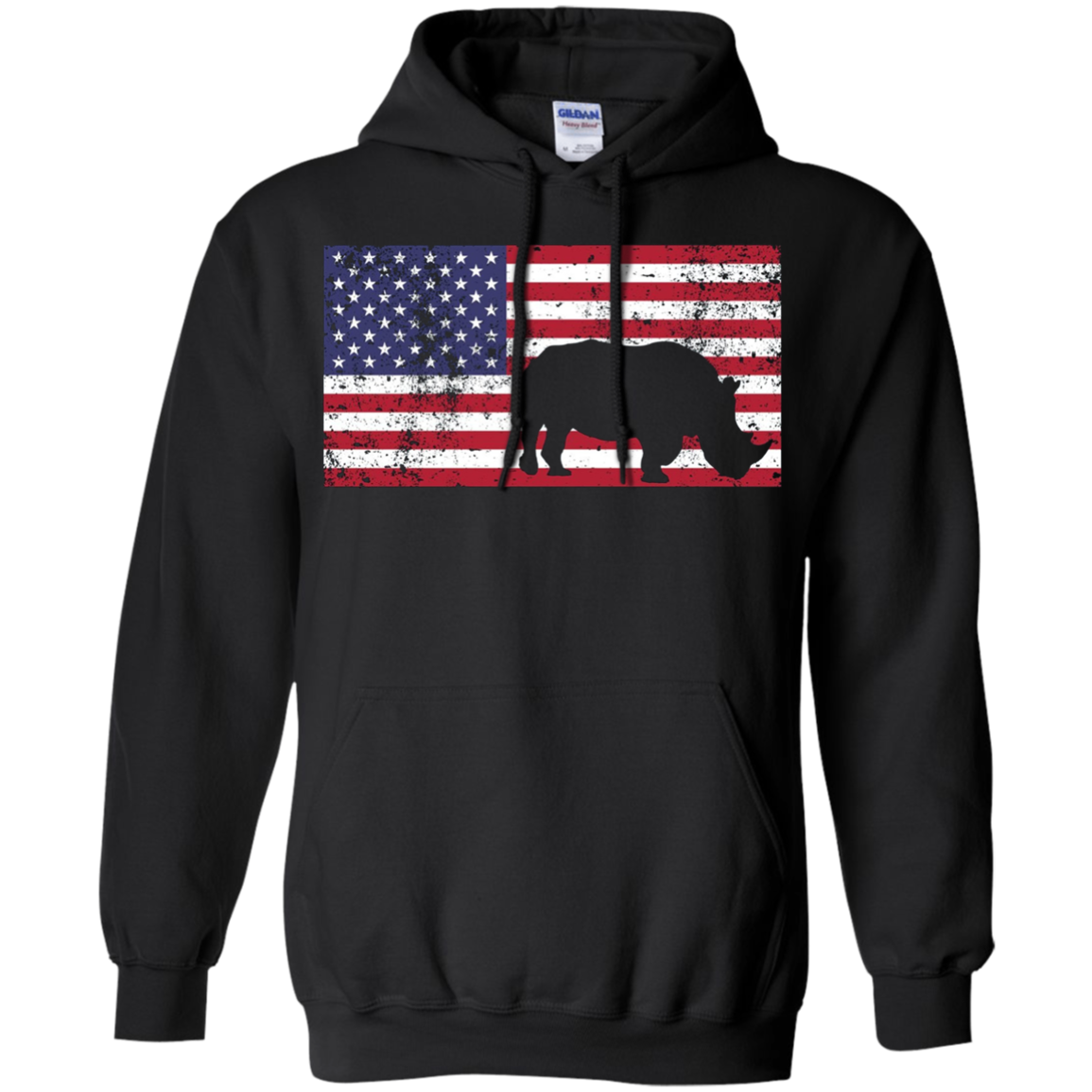 American Flag Rhino Love Conservation Rhinoceros T-Shirt Fun