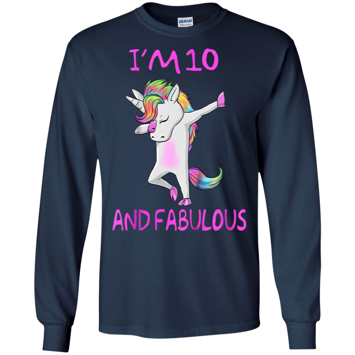 10 and fabulous sweet tenth-Birthday unicorn dab t shirt