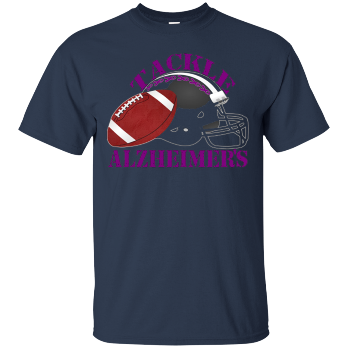 Alzheimer Awareness Purple Ribbon T-Shirt For Football Fans