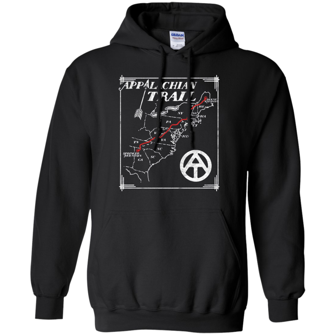 Appalachian Trail Map Retro Long Sleeve Tee Shirt
