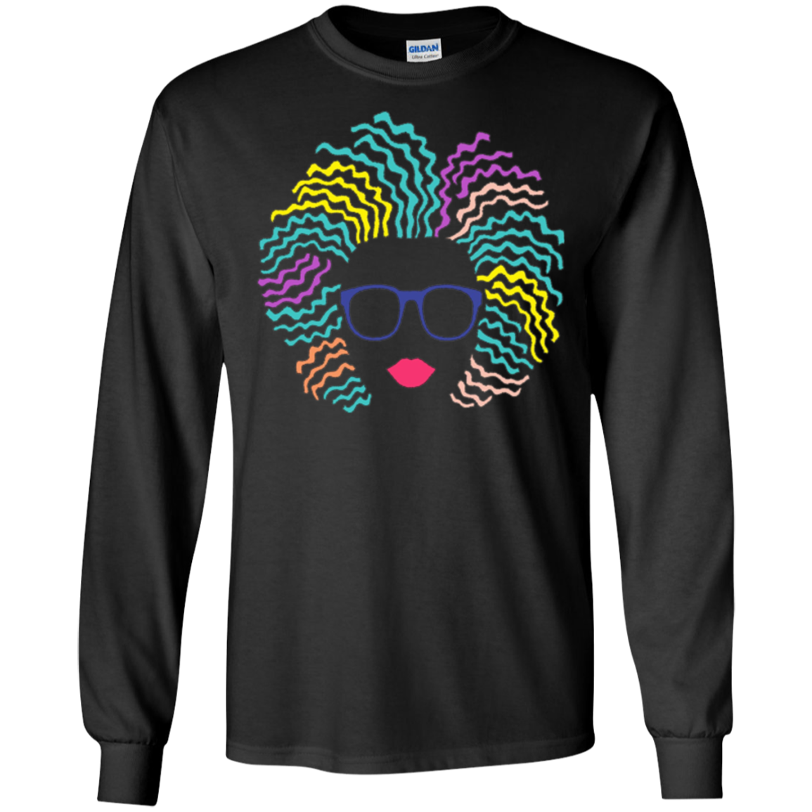 Afro Girl T-Shirt: Natural Hair & Glasses, Black Women Art