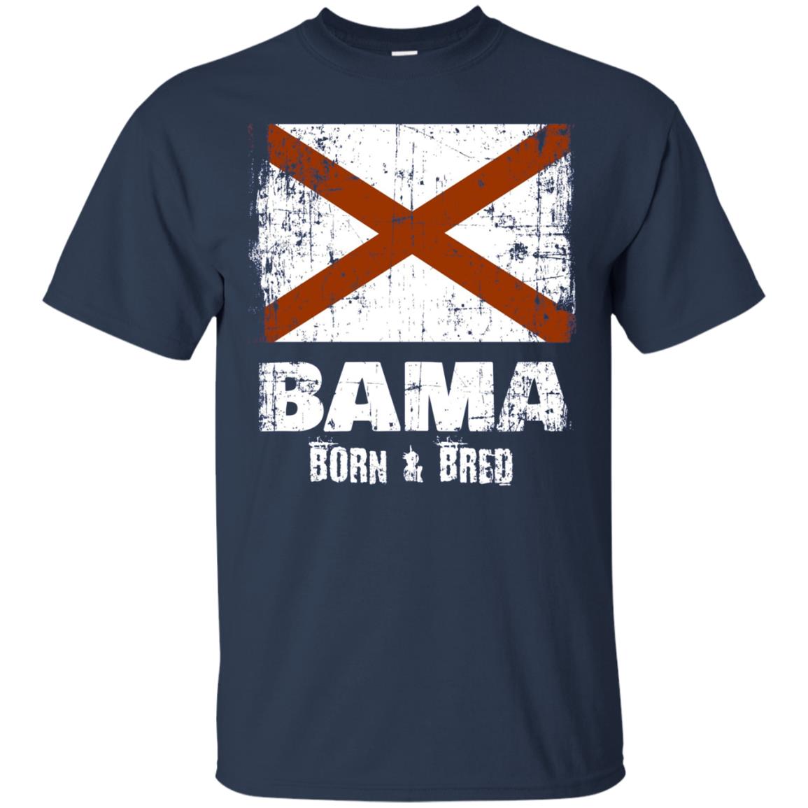 Alabama Shirt Vintage Design Bama Born Bred Gift Long Sleeve