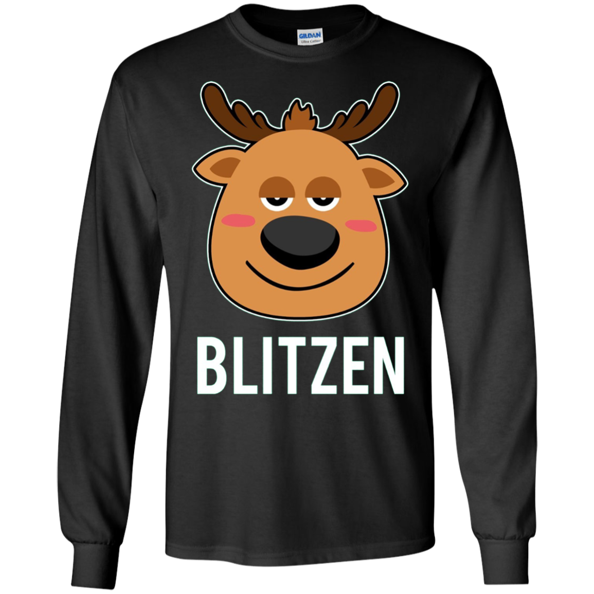 Santa Reindeer Blitzen T-Shirt Christmas Group Costume Tee
