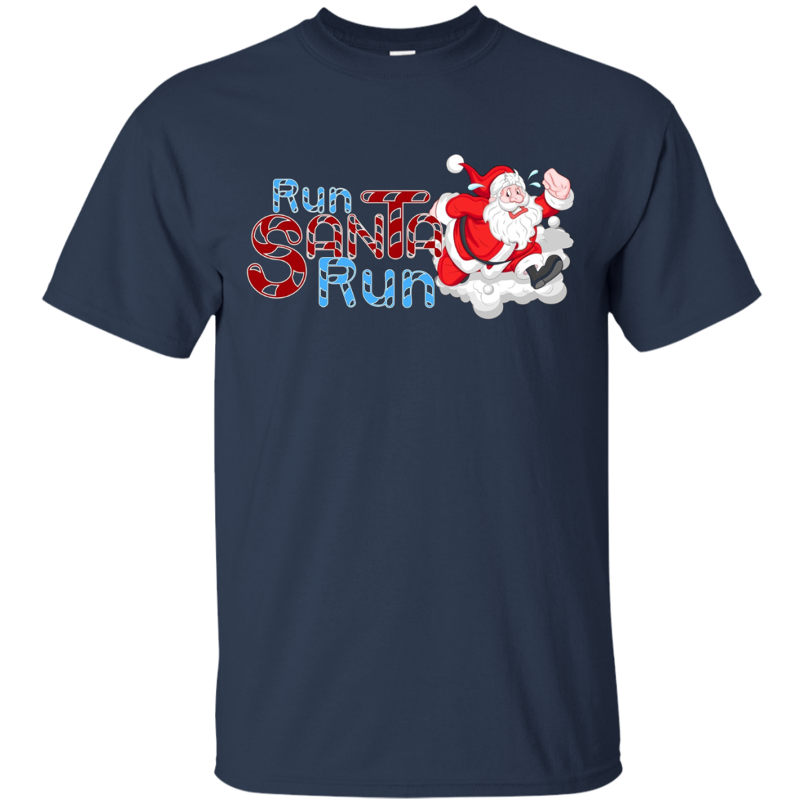 Santa Running Shirt-Funny Merry Christmas & Holiday T shirt
