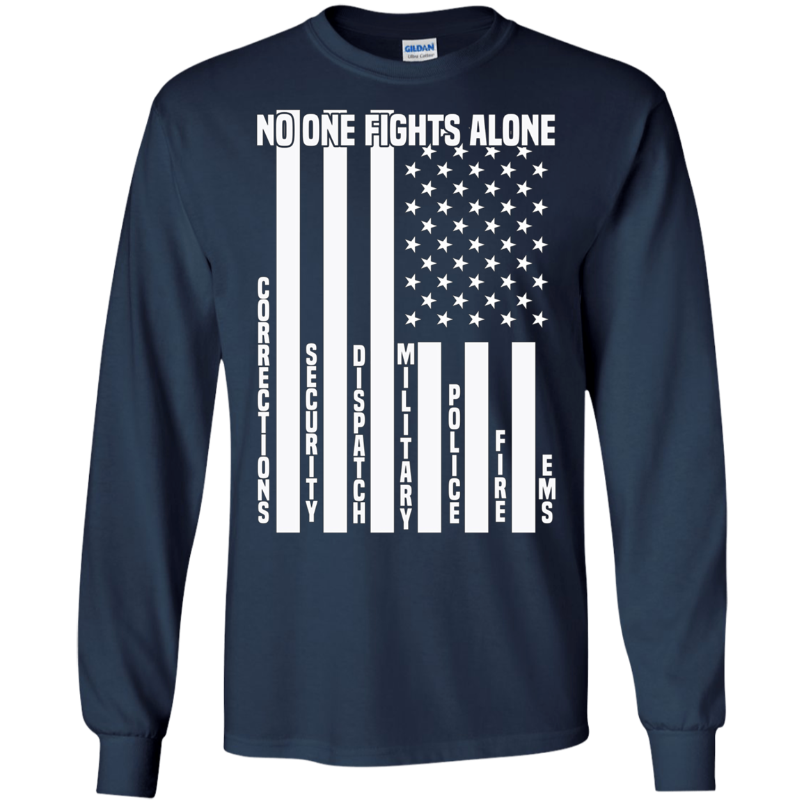 American Flag No One Fights Alone Pride Ems Police T-Shirt