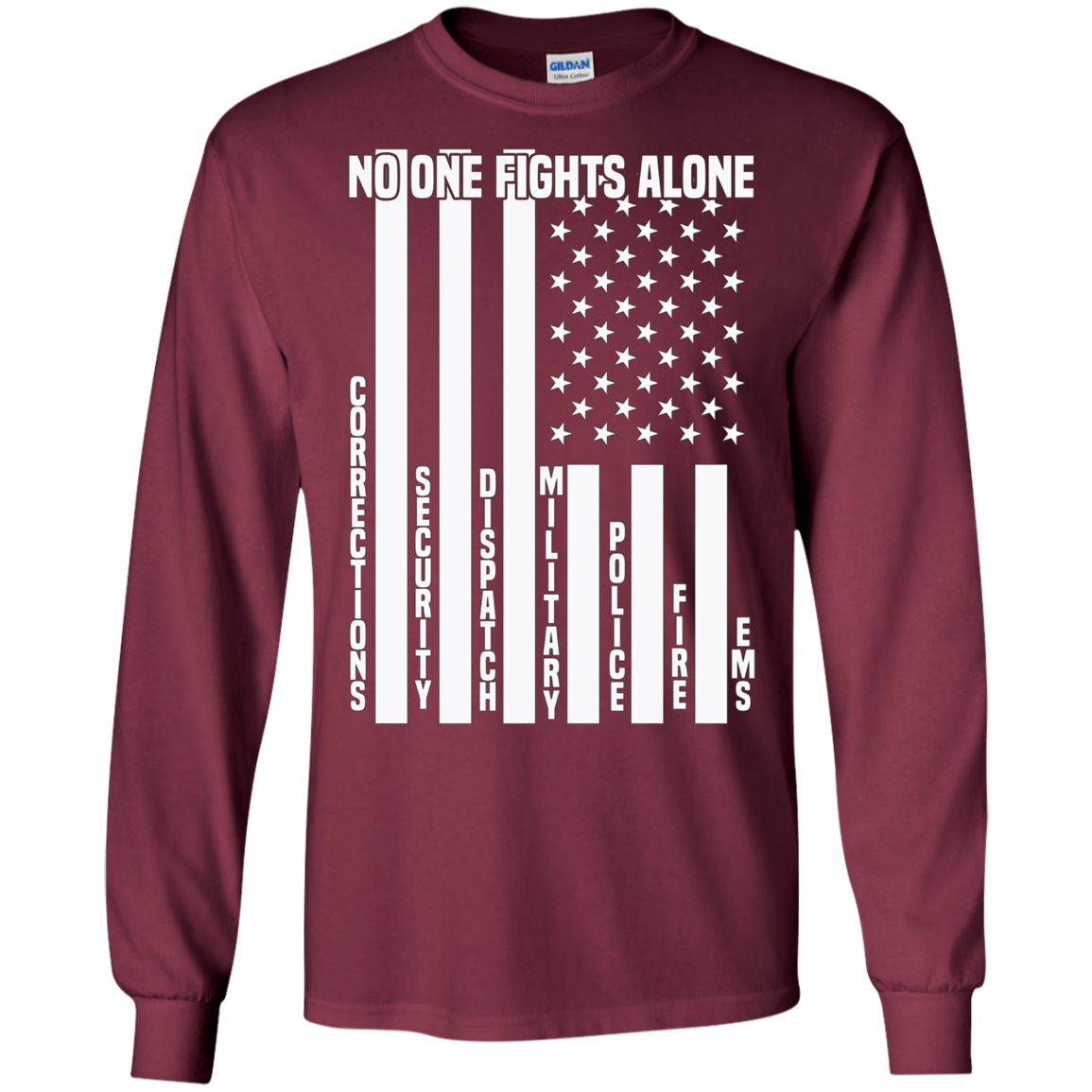American Flag No One Fights Alone Pride Ems Police T-Shirt