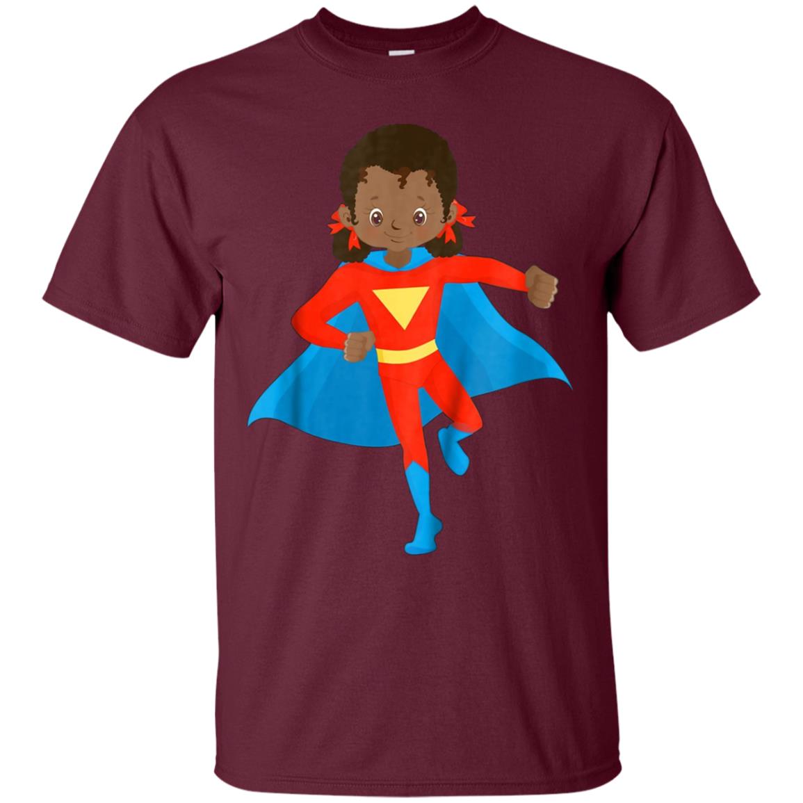 African American Girl Super Hero Kids T Shirt