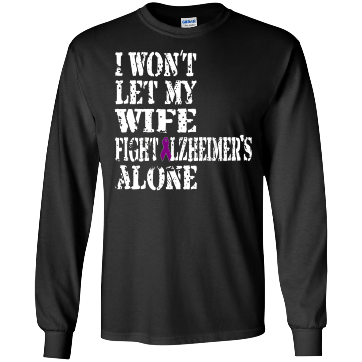 Alzheimer's Awareness Shirt For Wife Purple Ribbon Tee
