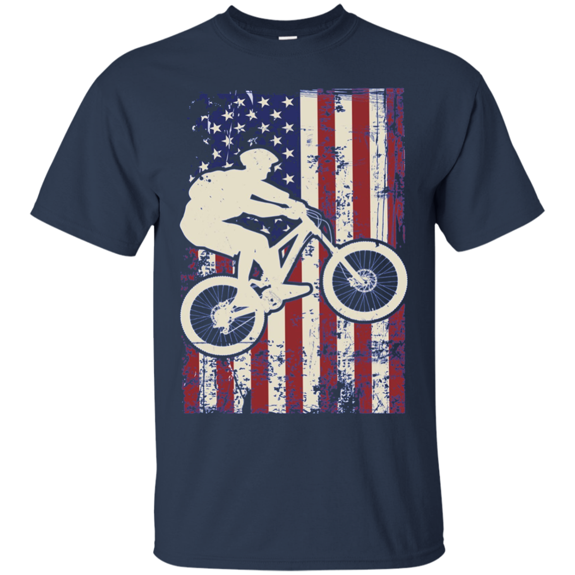 American Flag Mountain Biking Shirt Long Sleeve Bike Lover