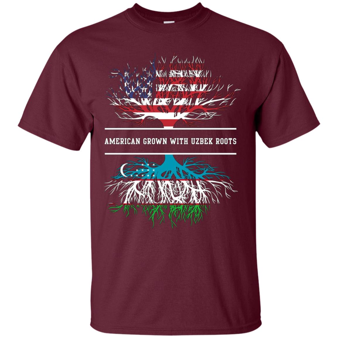 American Grown With Uzbek Roots T-Shirt Uzbekistan Tee