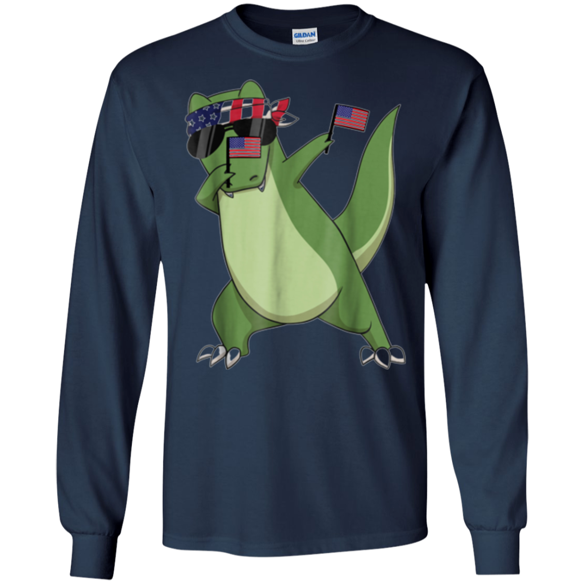 American Pride T-Rex Dinosaur USA Dabbing Funny T Shirt