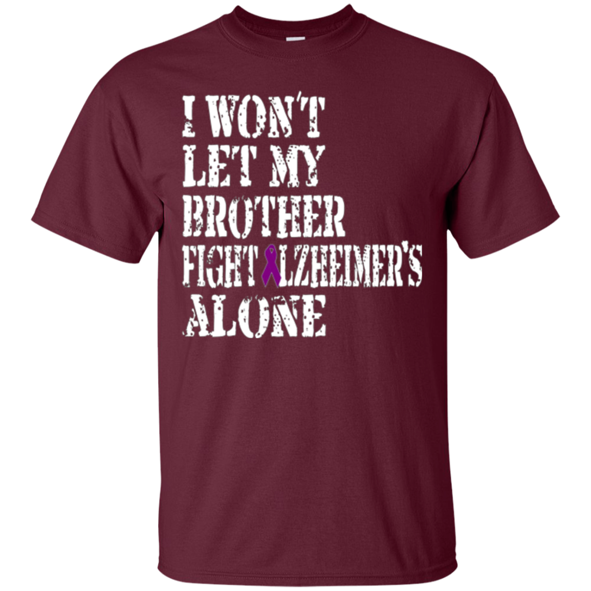 Alzheimer's Awareness T Shirt For Brothers Purple Ribbon Tee