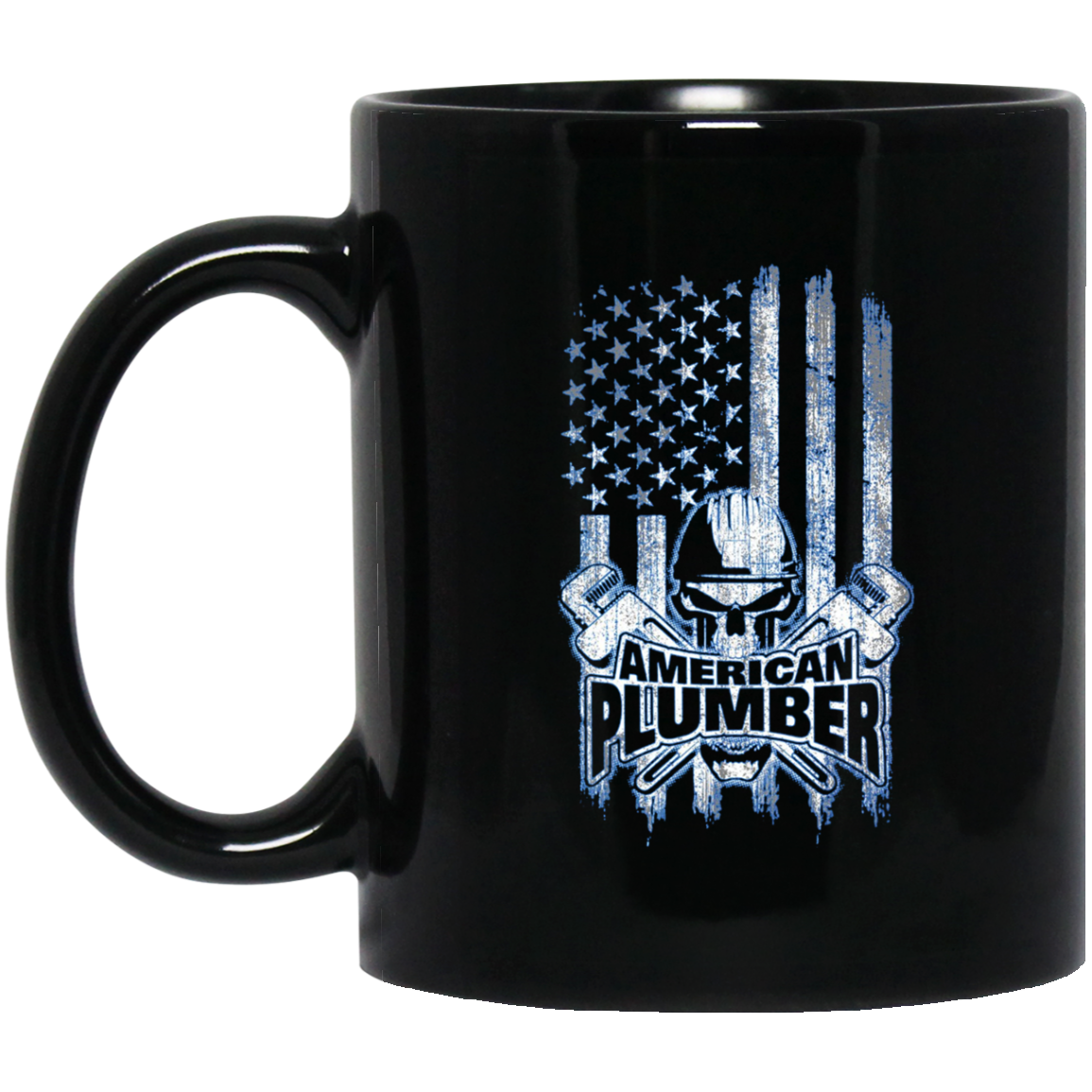 American Plumber T-Shirt Skull and Wrenches