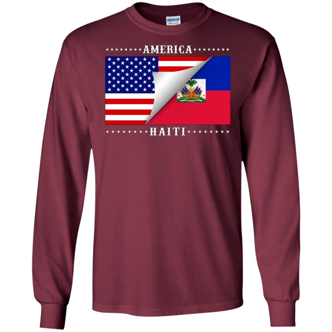 American Haitian Flag Stars T-Shirt Great Gift Tee