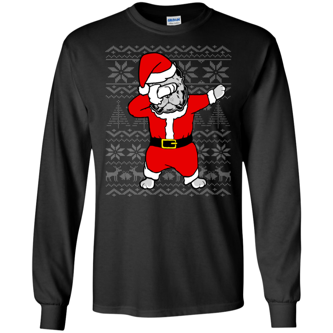 American Bully Dabbing Santa Claus Xmas