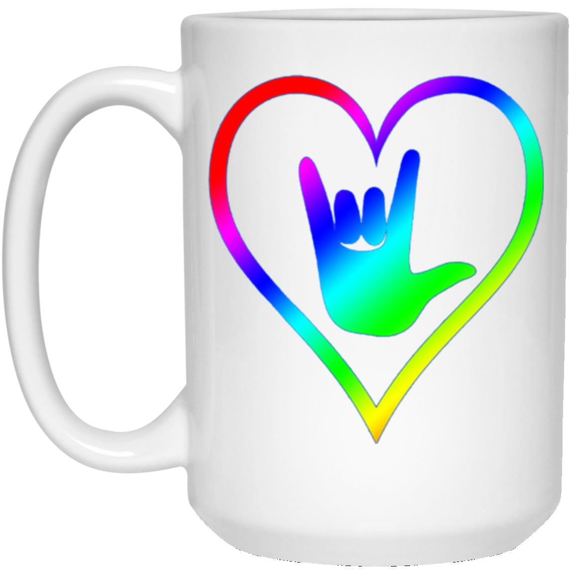 American Sign Language Tshirt I love you - Rainbow - Pride