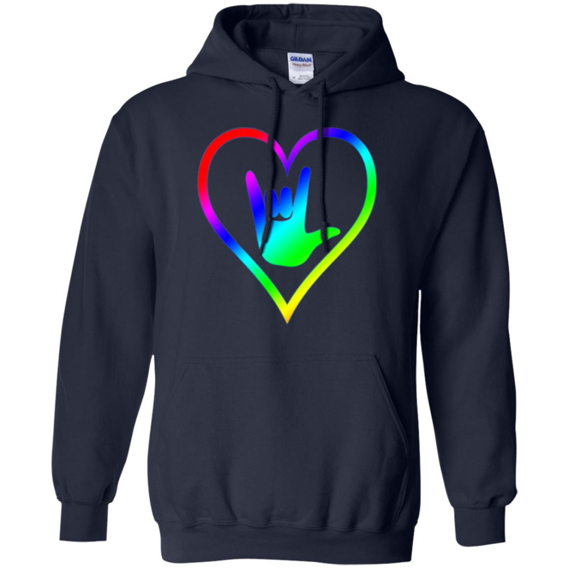 American Sign Language Tshirt I love you - Rainbow - Pride
