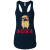 Image of American Flag Pug T-Shirt 4th July Shirt Gift 2018