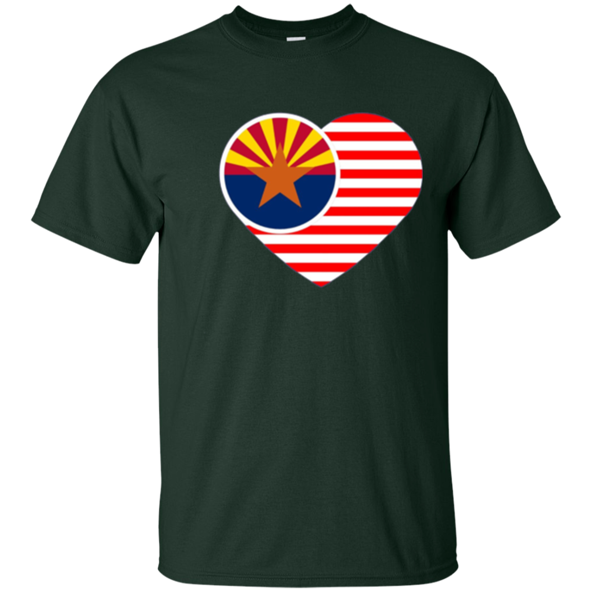 Arizona Flag Shirt USA American Flag T-Shirt Vintage Heart