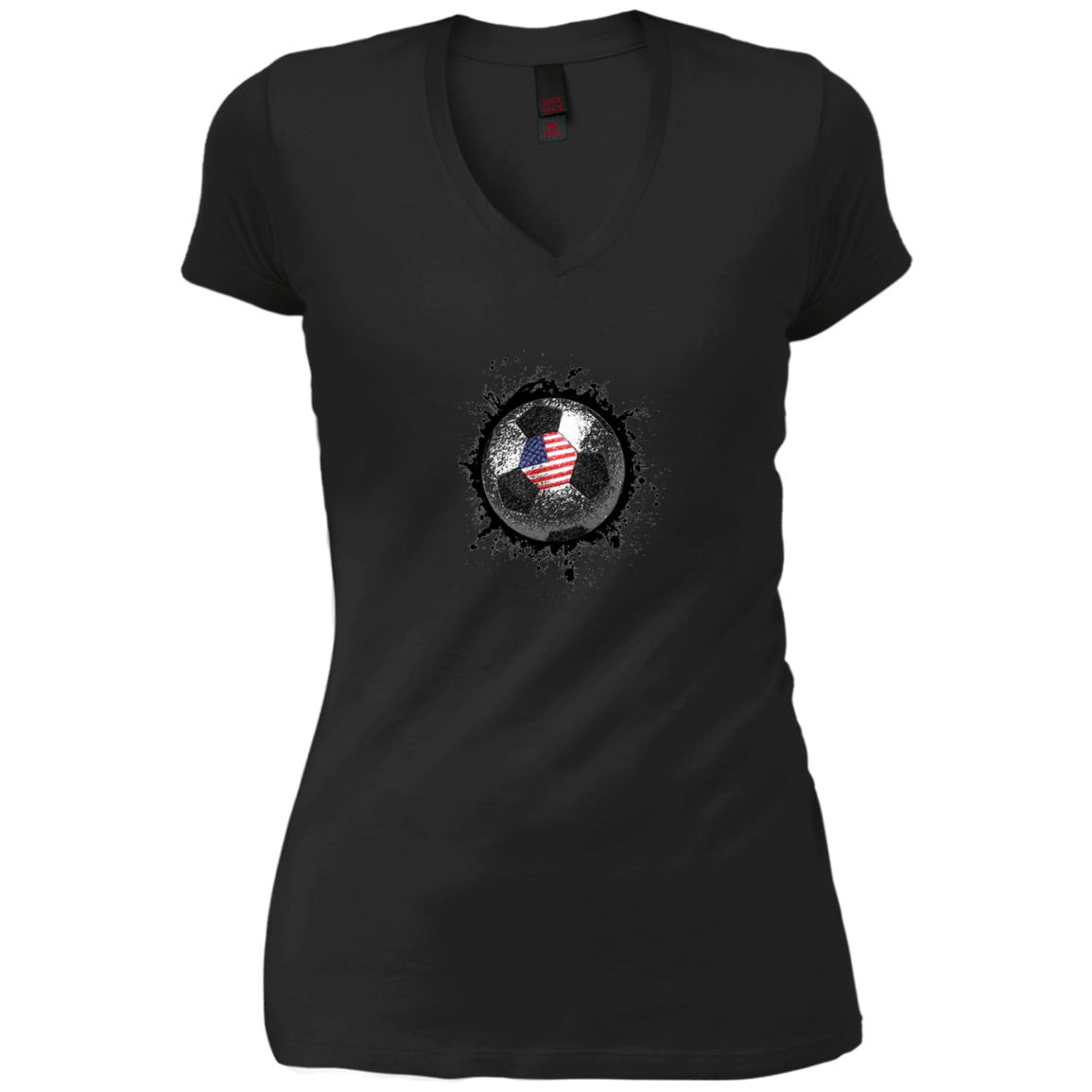 American Flag Soccer Ball Long Seeve T-Shirt - Mens Kids