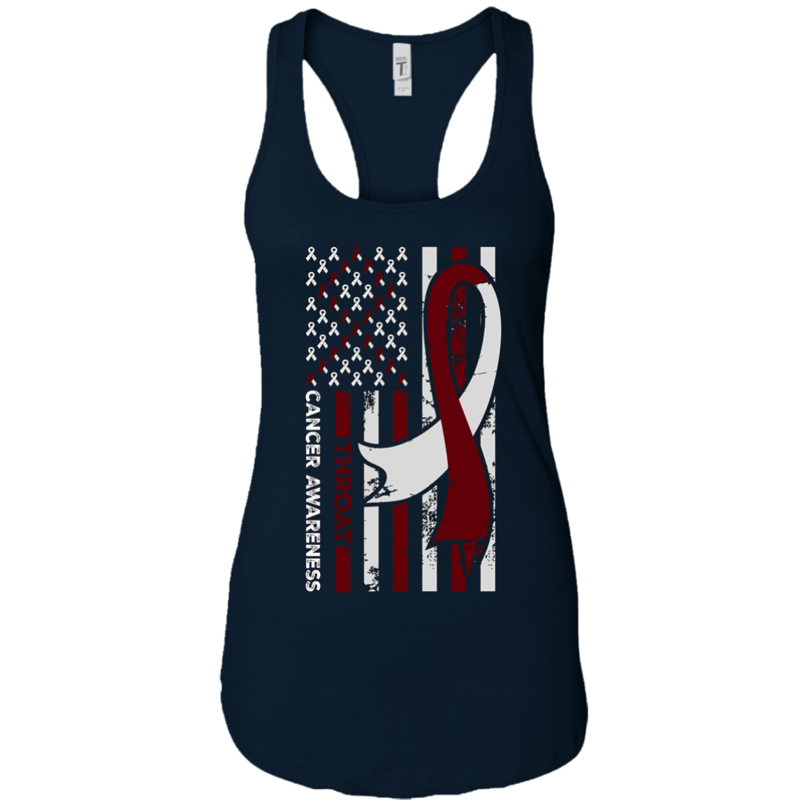 American Flag THROAT Cancer Awareness T-Shirt