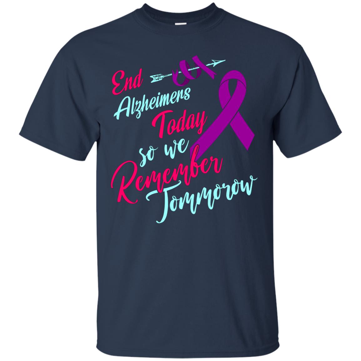 Alzheimer's Awareness T Shirts Purple Ribbon EndAlz Tees