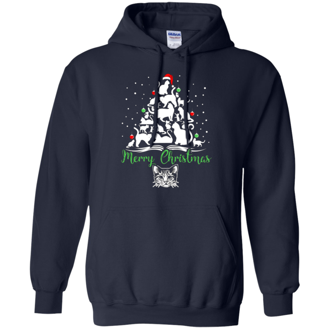 Christmas Tree Merry Christmas Cat Lover Gift T-shirt
