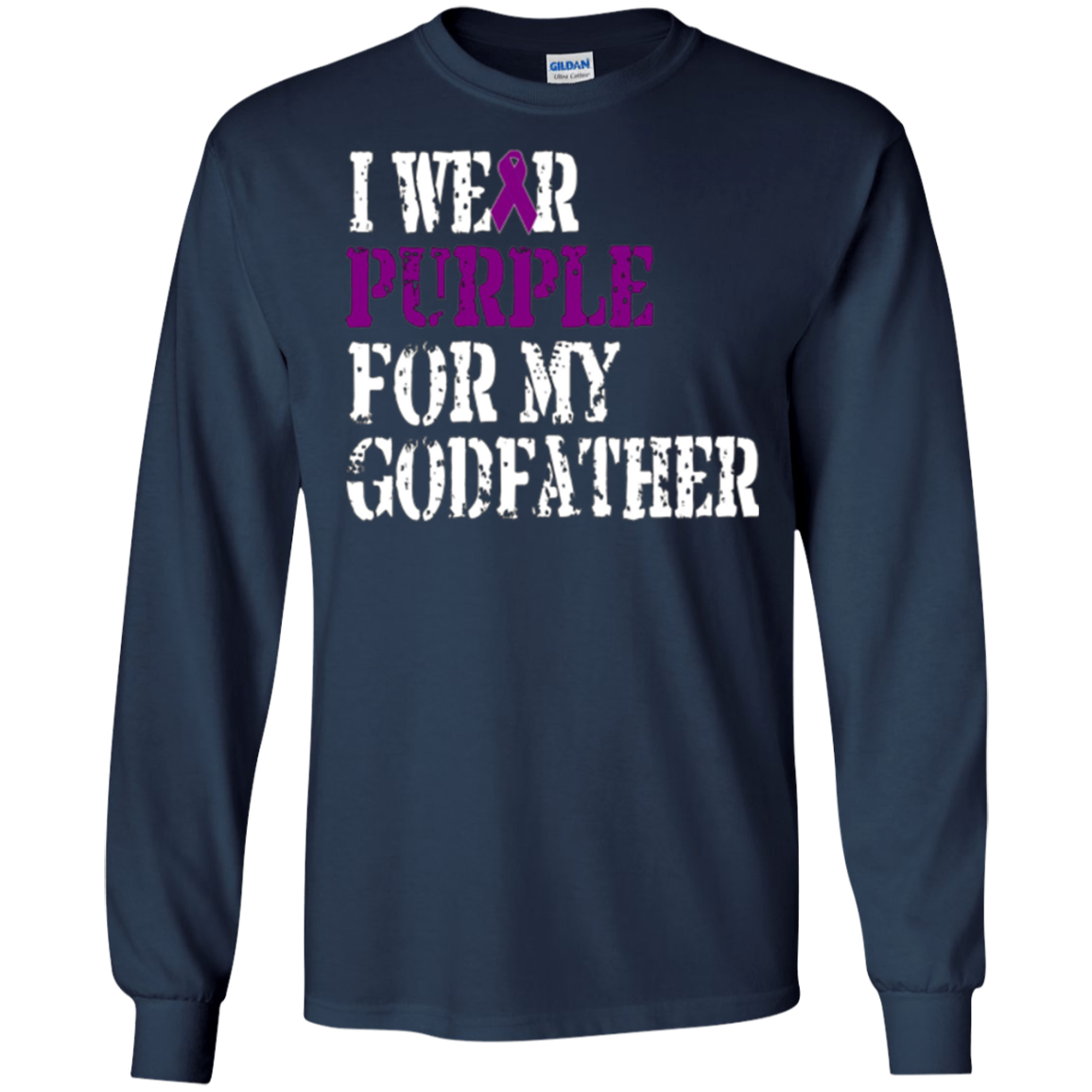 Alzheimer's Awareness T-shirt I Wear Purple For My Godfather