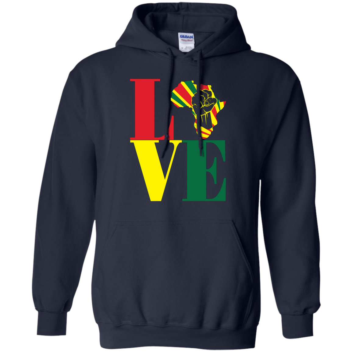 African black power map raised fist I love Africa t-shirt