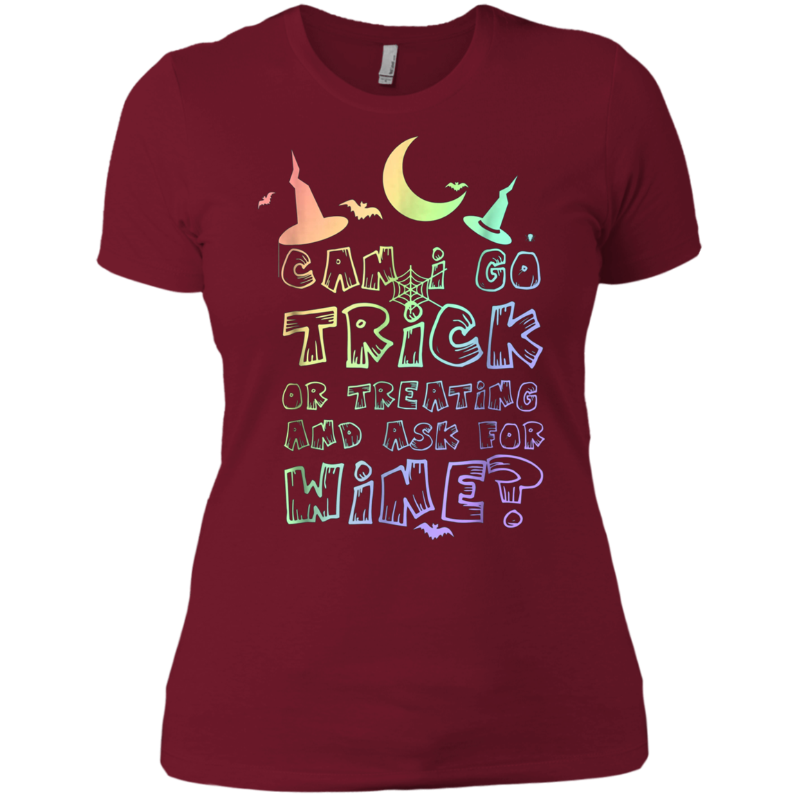 Adult Trick Or Treating For Wine Rainbow T-Shirt
