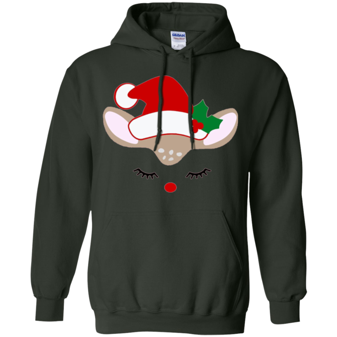 Santa Reindeer Face. Christmas Costume Holiday T-Shirt