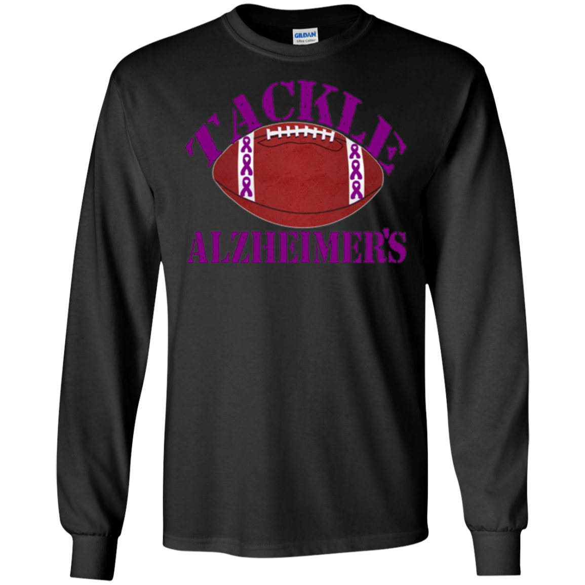 Alzheimer Awareness Purple Ribbon T Shirt For Football Fans