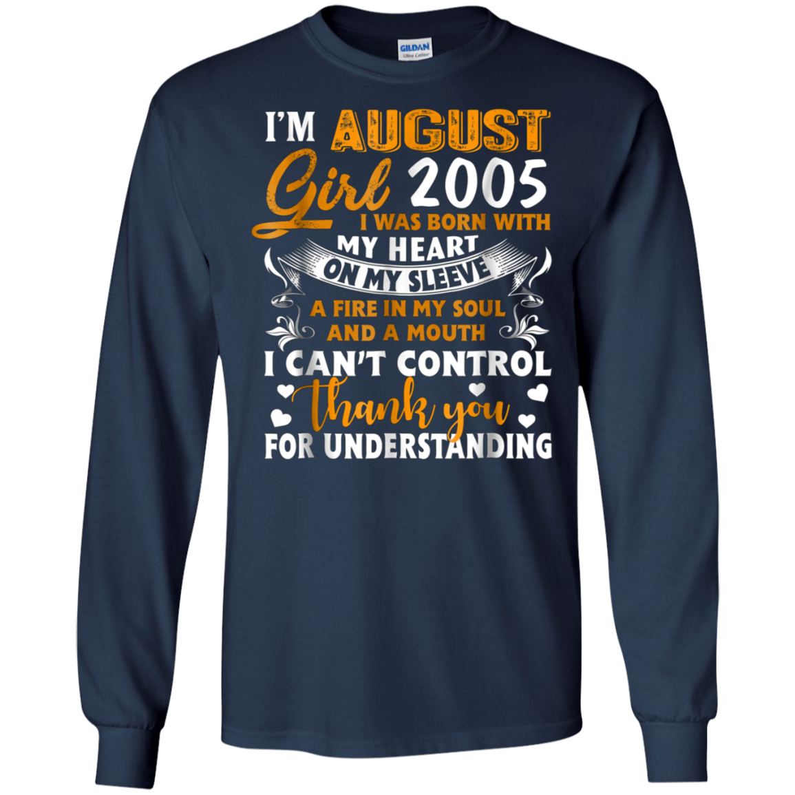 August 2005 Girl Gifts 13 Years Old 13th Birthday T-Shirt