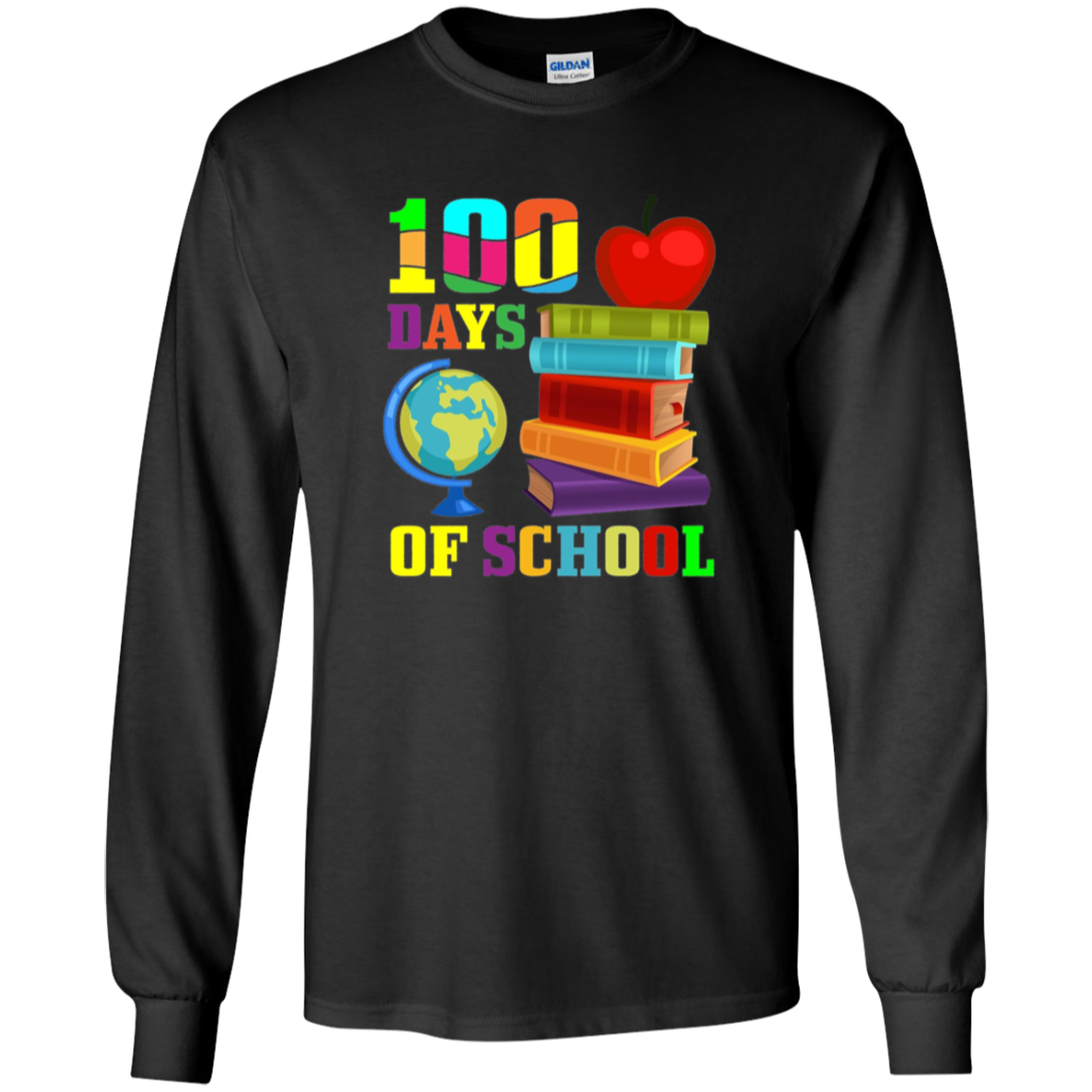 100 Days of School T Shirt - Long Sleeved Teacher Shirt